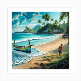 Generationgeneration5beach Scene With Na (3) Art Print