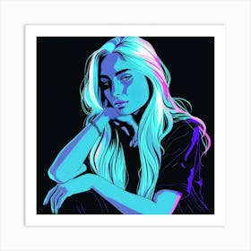 Girl With Long Blonde Hair Art Print