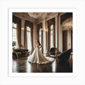 Bride In A Ballroom 1 Art Print