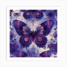 Purple Butterflies Art Print