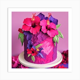 Hibiscus Cake Art Print