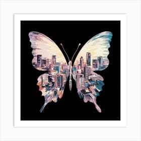 Butterfly Cityscape Art Print