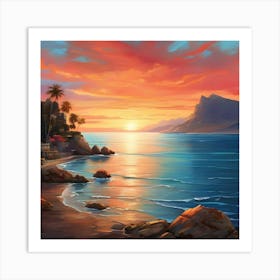 Sunset On The Beach 8 Art Print