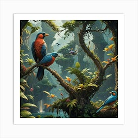 Beautiful White Bird From Lost Island Art Print