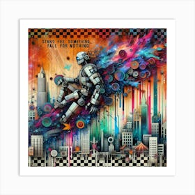 Robots Fall For Nothing Art Print