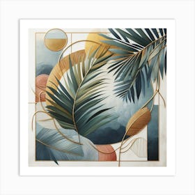 Scandinavian style, palm leaf, Abstract 4 Art Print