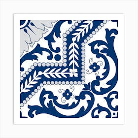 Classic Cobalt Blue Azulejo Art Print