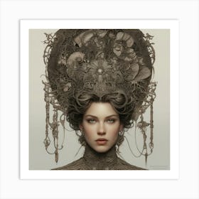 Woman With A Headdress Art Print