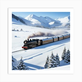 Train In The Snow Art Print