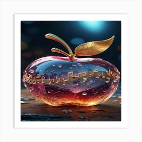 Apple With Music Notes 1 Art Print