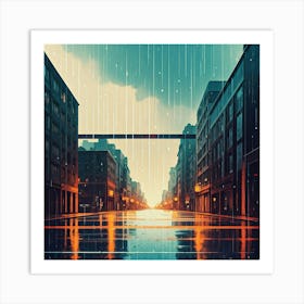 Rainy City Art Print