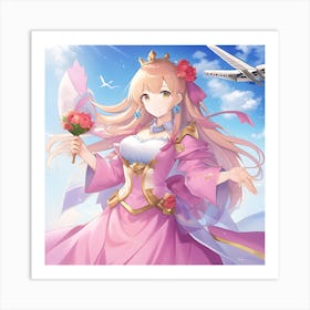 Elemental Anime Girls: Air Goddess Art Print