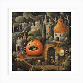 Orange In A Castle Art Print