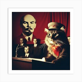 Communist Cat Art Print