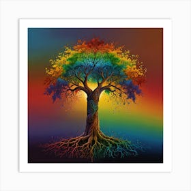 Default Rainbow Soul Tree Canvas Print 3 Art Print