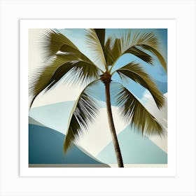 Abstract modernist Coconut palm Art Print