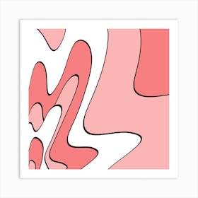 Abstract Pink And White Art Print