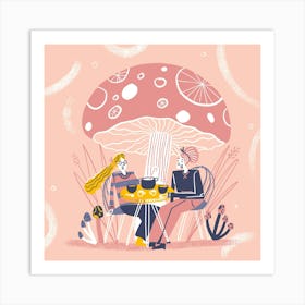 Girls Champignon Illustration Art Print