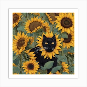 van goth sunflowers Art Print