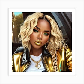 Gold Lips Art Print