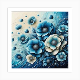 Blue Flowers Art Print