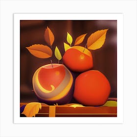 Stylized Apple Still Life Art Print