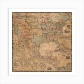 Map Of The United States Affiche