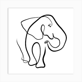 The Elephant Square Art Print