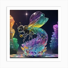 Bee With Crystals Art Print