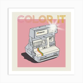 Celebrate The 80s Instant Camera Square Art Print