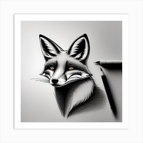 Fox Head 5 Art Print