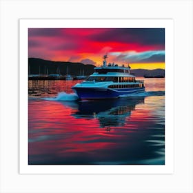 Sunset Cruise Ship 12 Art Print