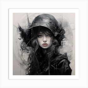 Dark Girl With A Hat Art Print