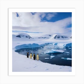 Antarctic Penguins Art Print