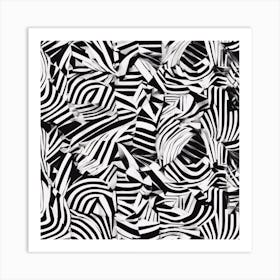 Abstract Geometric Patterns In Monochrome 9 Art Print