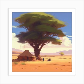 Tree In The Desert 4 Art Print