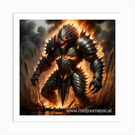 Demon In Flames Art Print