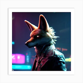 Cyber Fox Art Print