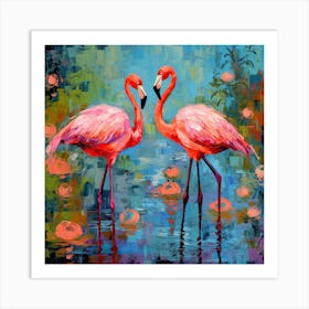 Flamingos 1 Art Print