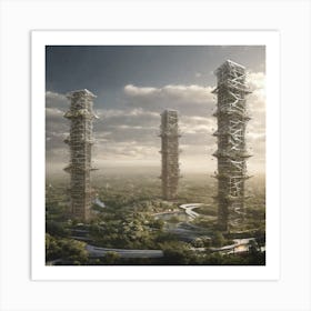 Towers In The Sky 1 Art Print