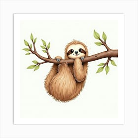 Cute Sloth Art Print