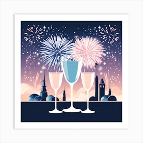 New Year Background, new year gift, Art Print