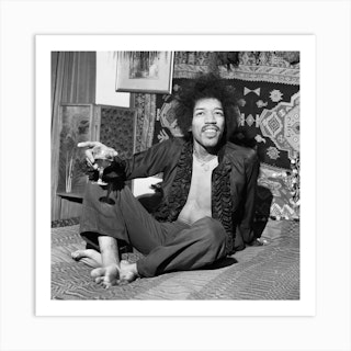 American Singer And Guitarist Jimi Hendrix Pictured At His Flat In Mayfair, London Art Print