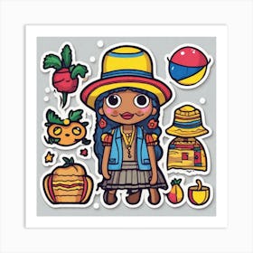 Colombian Festivities Sticker 2d Cute Fantasy Dreamy Vector Illustration 2d Flat Centered By (14) Art Print