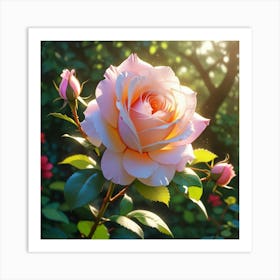 Roses In The Garden #2 Art Print