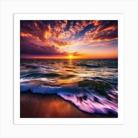 Sunset At The Beach 262 Art Print