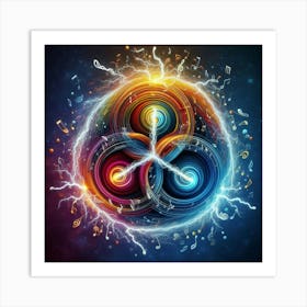 Music Notes In The Circle Art Print