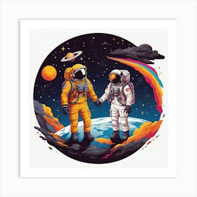 Astronauts In Space 1 Art Print