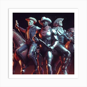 Group Of Cowboys On Horses Art Print