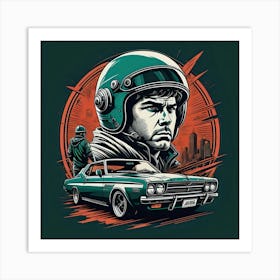 Man In A Helmet 3 Art Print